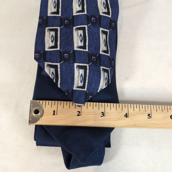 Arrow Trump 2 Set 100% Silk Tie Men's Neck Blue Geometric Pattern Solid - Picture 9 of 12